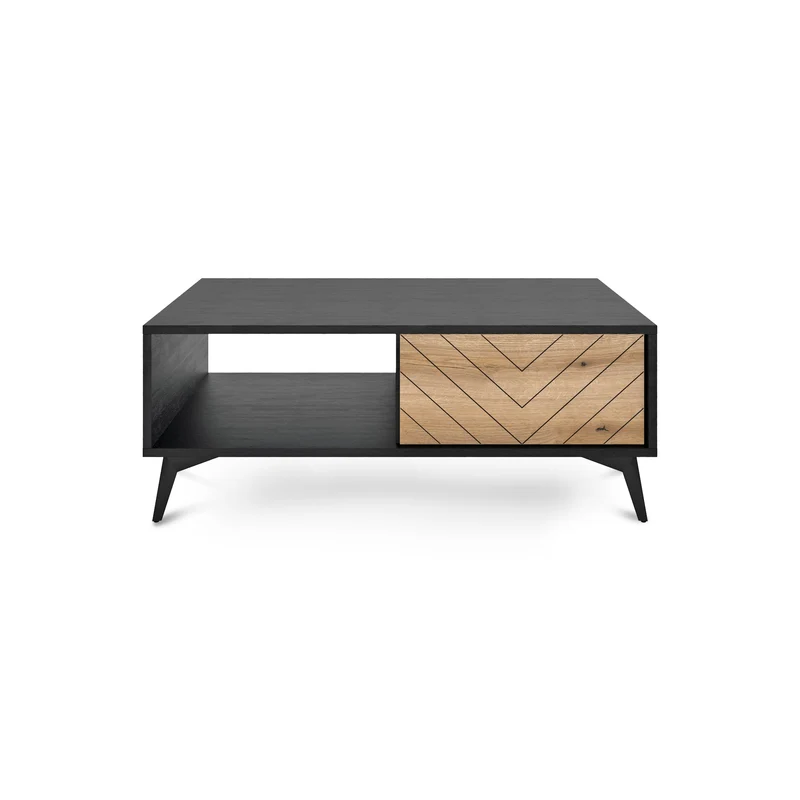Couchtisch 104x40 cm mit Schublade im Industrial-Stil | Nirwana