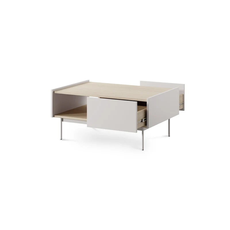 Couchtisch 97x45 cm im modernen Stil mit Schublade und Regalboden | Bema