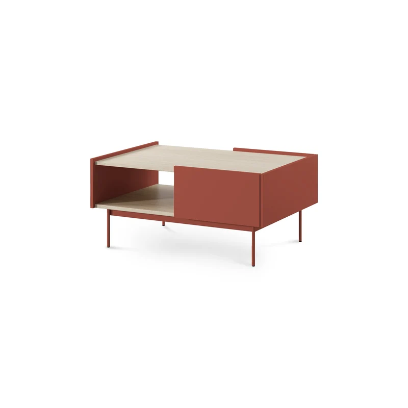 Couchtisch 97x45 cm im modernen Stil mit Schublade und Regalboden | Bema