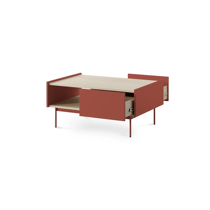 Couchtisch 97x45 cm im modernen Stil mit Schublade und Regalboden | Bema