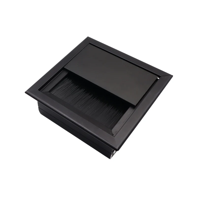 Quadratisch Aluminium Kabeldurchlass 80x80mm, Schwarz