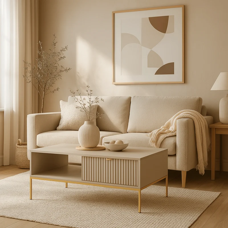 Couchtisch 104x46 cm mit Schublade im modernen Stil – | Roza