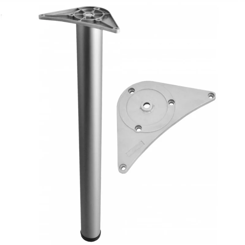 Tischbein 110 cm hoch - ZnAl Montageplatte - Aluminium
