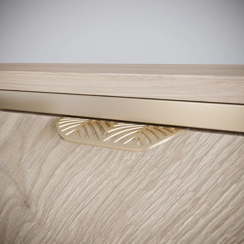 LEAF Edge Pull Möbelgriff 64mm (118mm Gesamtlänge) - Messing Gold