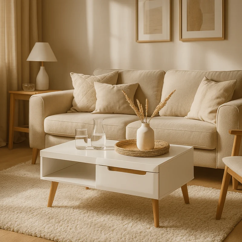 Couchtisch 107x46 cm mit Regalboden im modernen Stil | Trava