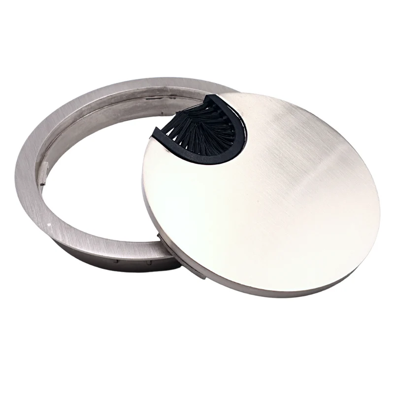 Metall Kabeldurchführung 80mm, Gebürsteter Stahl