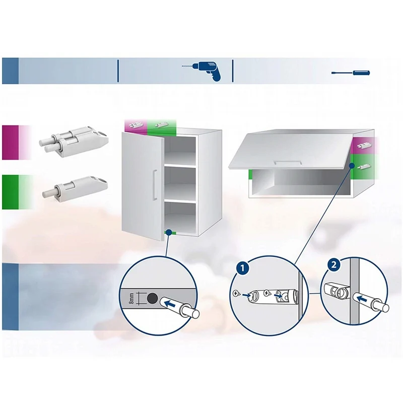 Soft-Close Schranktürdämpfer + Adapter (10 Stück)