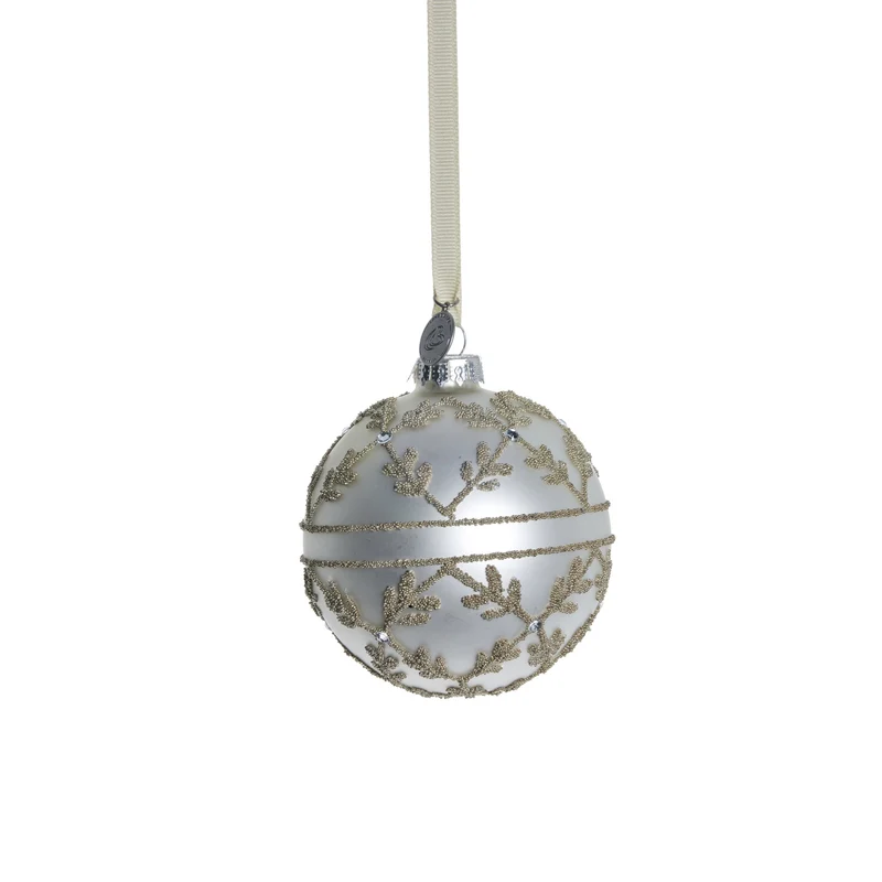 Perline Dekoration H8 cm. gebrochenes weiss