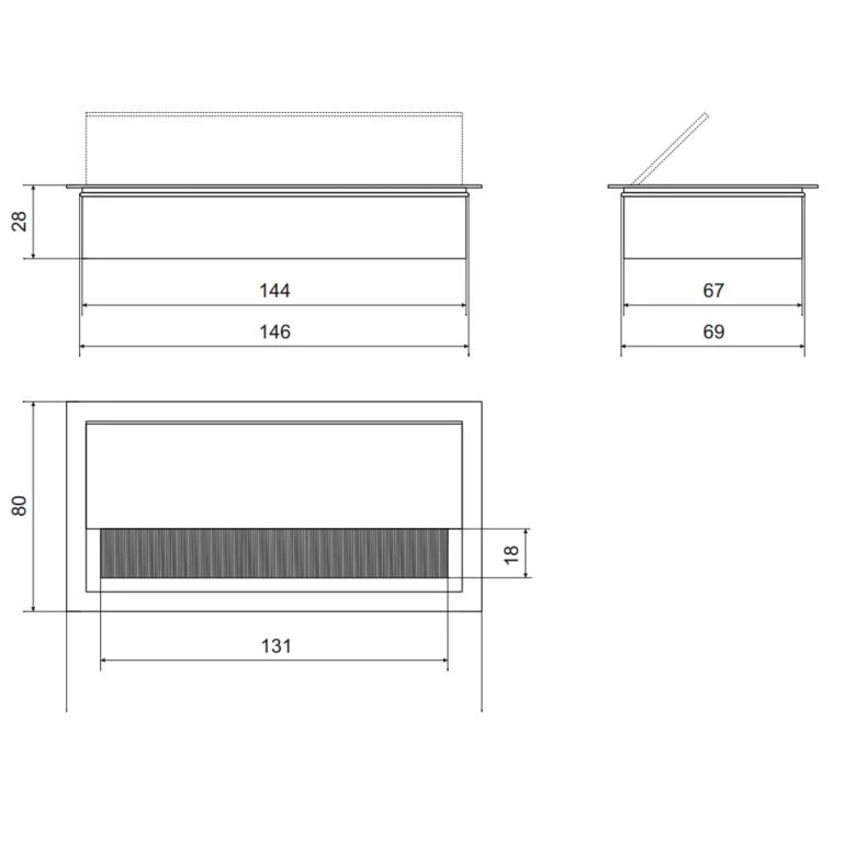 Aluminium Kabeldurchlass 160x80mm, Silber