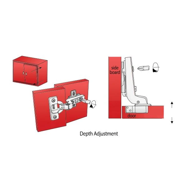 110° Soft-Close Scharnier Topfband, H0 Montageplatte mit EURO Schrauben, Innenanschlag