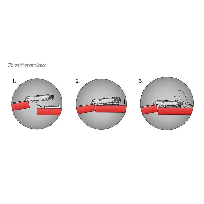 110° Soft-Close Scharnier Topfband, H0 Montageplatte mit EURO Schrauben, Eckanschlag