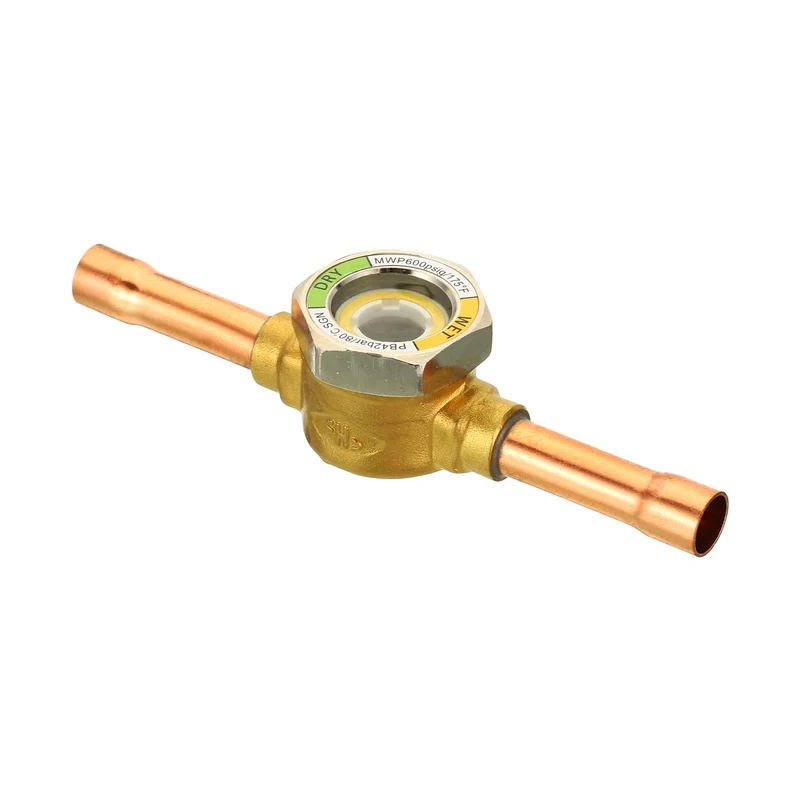 Sight Glass, Sweat Universal Liquid Moisture Indicator Soldering for Air Conditioning HVAC Refrigeration