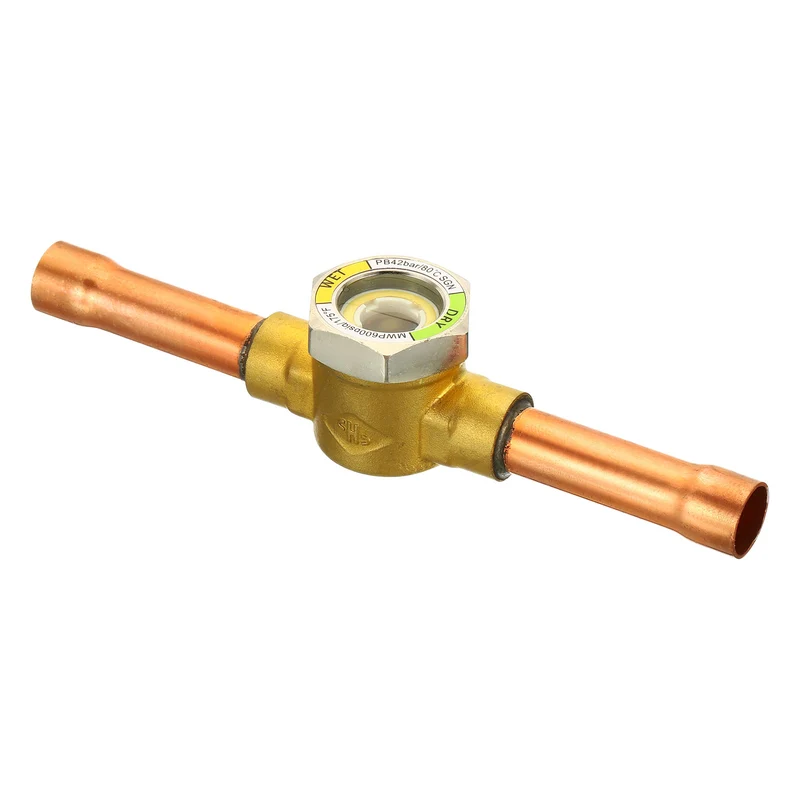 Sight Glass, Sweat Universal Liquid Moisture Indicator Soldering for Air Conditioning HVAC Refrigeration