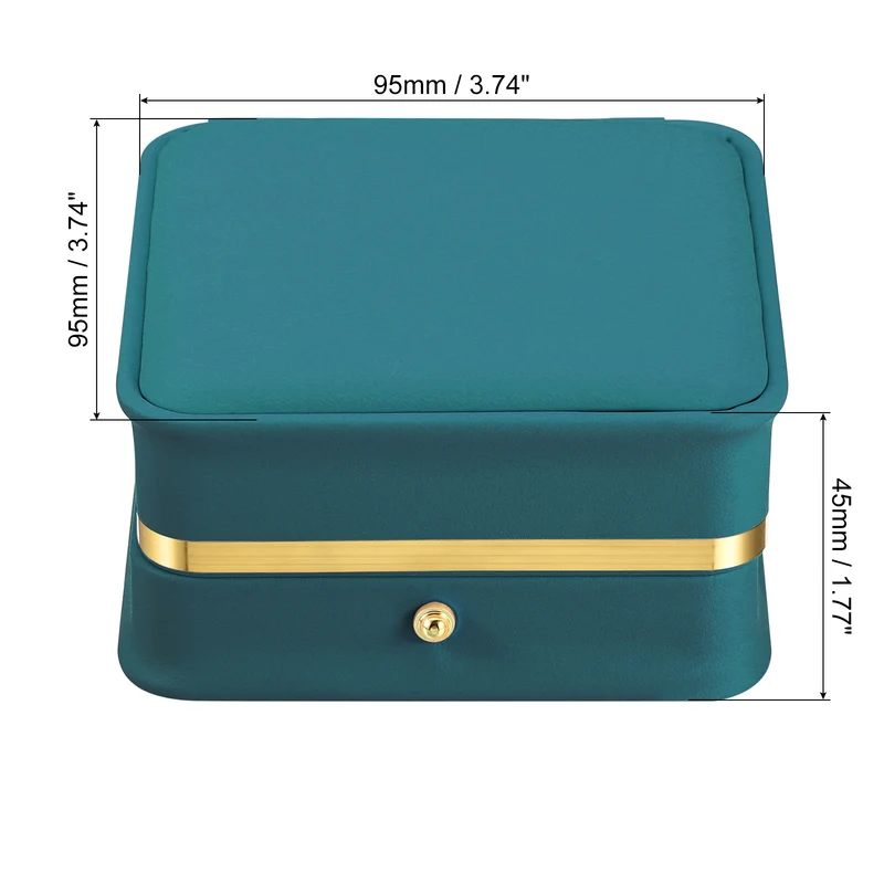 Velvet Bracelet Box, Single Slot Jewelry Holder for Wedding Style 2, Blue