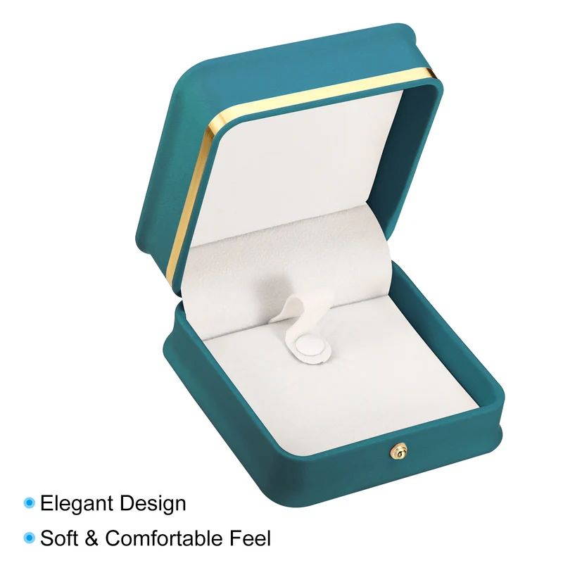 Velvet Bracelet Box, Single Slot Jewelry Holder for Wedding Style 2, Blue