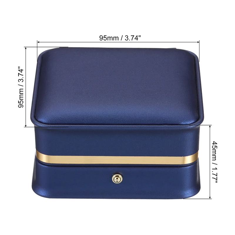 Velvet Bracelet Box, Single Slot Jewelry Holder for Wedding Style 2, Blue