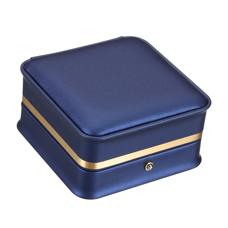 Velvet Bracelet Box, Single Slot Jewelry Holder for Wedding Style 2, Blue