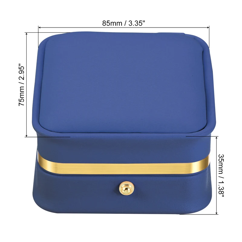 Velvet Necklace Box, Single Slot Jewelry Holder for Wedding Style 3, Blue