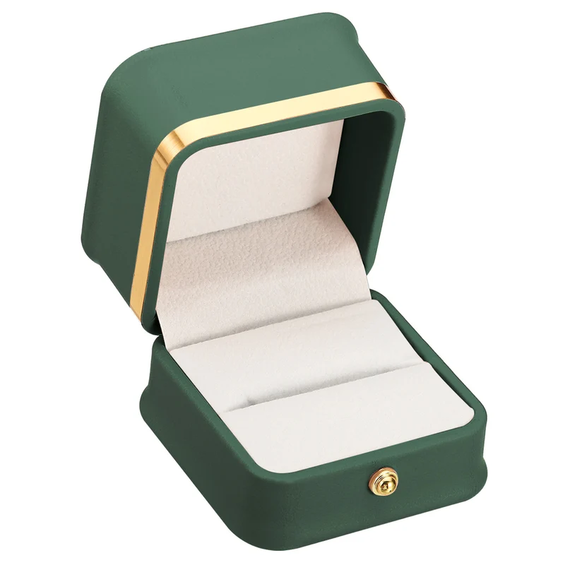 Velvet Ring Box, Single Slot Wedding Ring Box Jewelry Holder Style 2, Blue