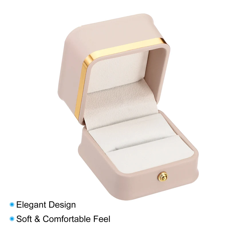 Velvet Ring Box, Single Slot Wedding Ring Box Jewelry Holder Style 2, Blue