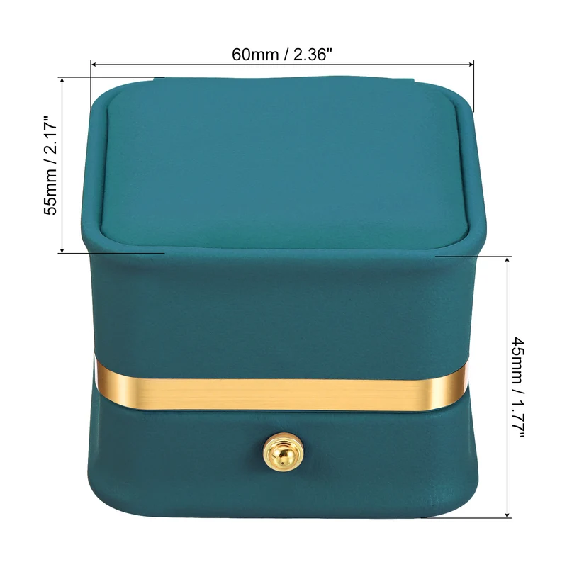 Velvet Ring Box, Single Slot Wedding Ring Box Jewelry Holder Style 2, Blue