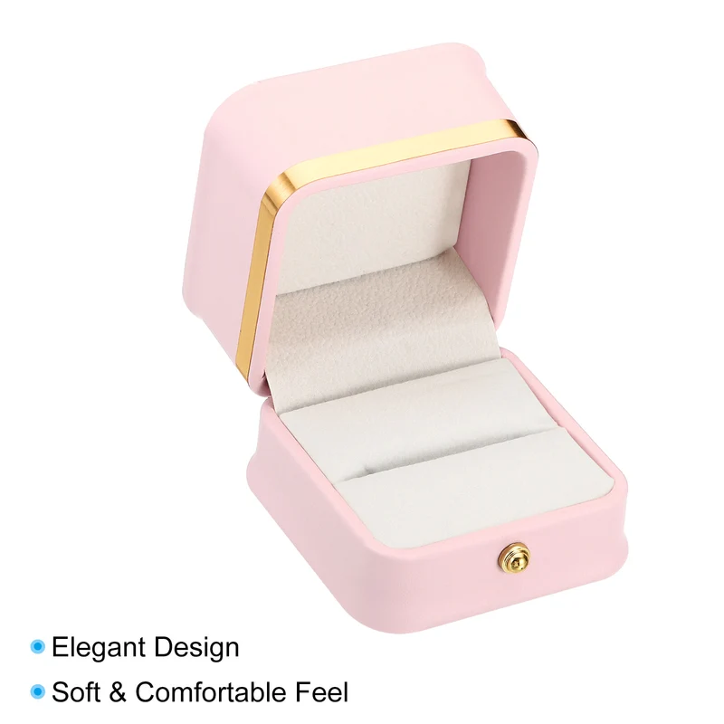 Velvet Ring Box, Single Slot Wedding Ring Box Jewelry Holder Style 2, Blue