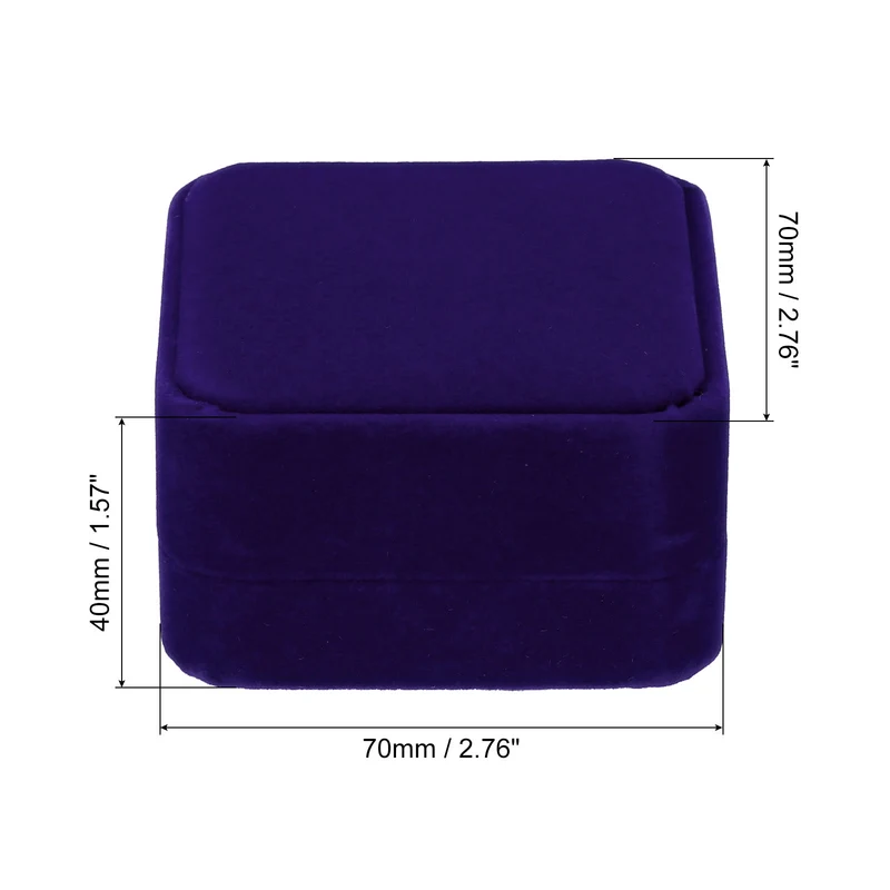 Velvet Ring Box 2pcs Double Slot Wedding Ring Jewelry Holder Style 1, Red