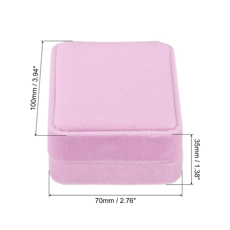 Velvet Necklace Box Single Slot Jewelry Holder for Wedding Style 2, Gray