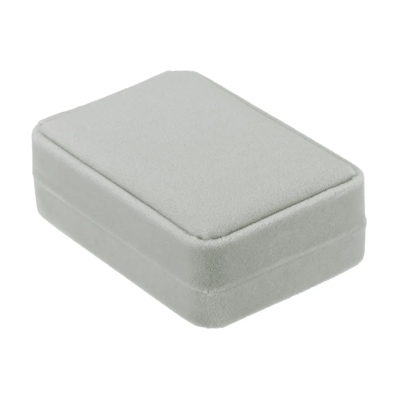 Velvet Necklace Box Single Slot Jewelry Holder for Wedding Style 2, Gray