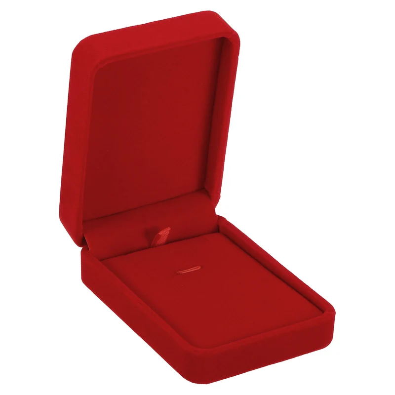 Velvet Necklace Box Single Slot Jewelry Holder for Wedding Style 2, Gray