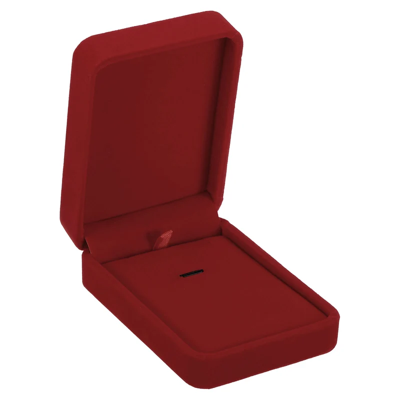 Velvet Necklace Box Single Slot Jewelry Holder for Wedding Style 2, Gray