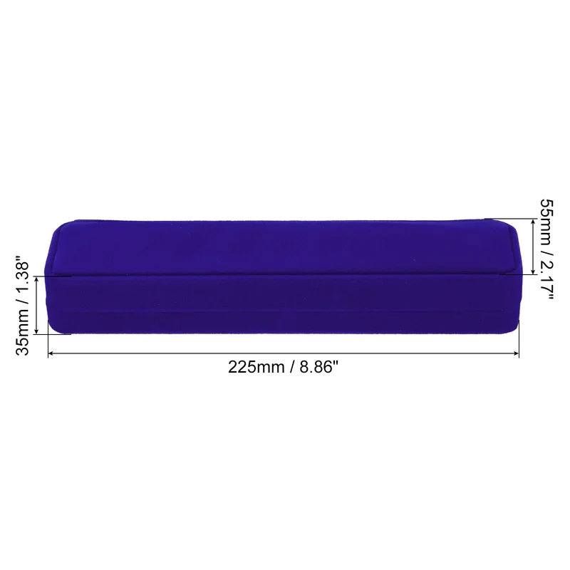 Velvet Necklace Box 2pcs Single Slot Long Chain Jewelry Holder Style 2, Purple