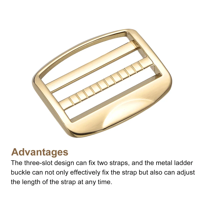 Uxcell Metal Ladder Buckle Slider Tri-Glider Metal Adjustable Buckles for Backpack Strap