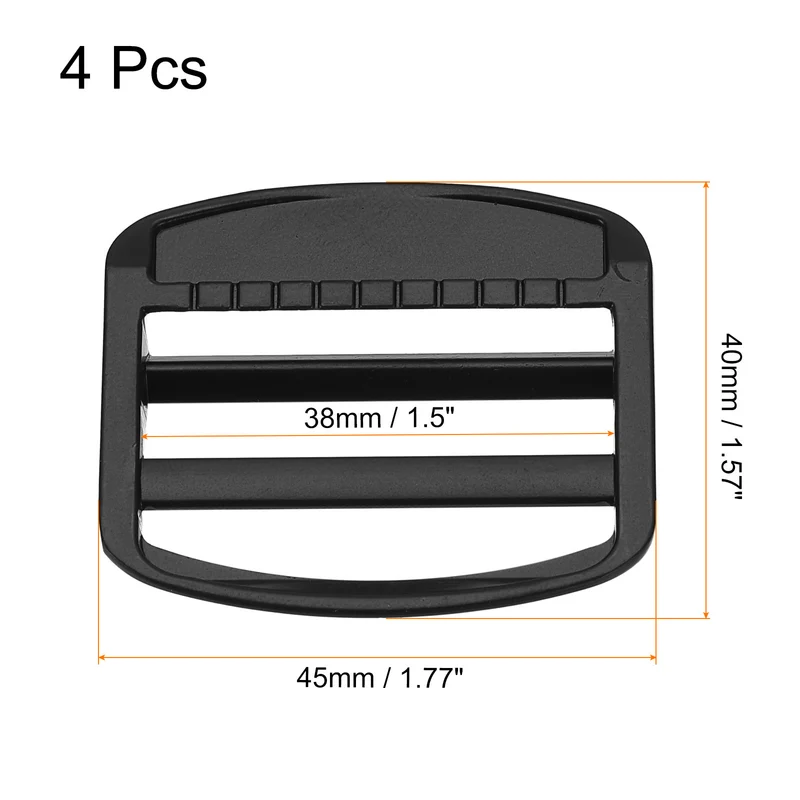 Uxcell Metal Ladder Buckle Slider Tri-Glider Metal Adjustable Buckles for Backpack Strap