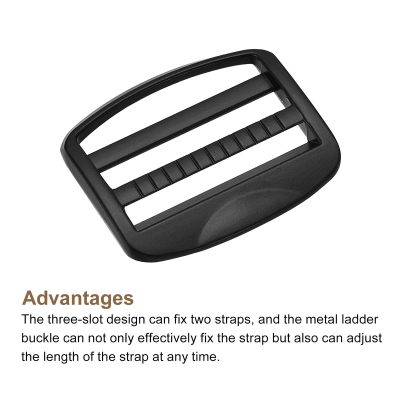Uxcell Metal Ladder Buckle Slider Tri-Glider Metal Adjustable Buckles, for Backpack Strap
