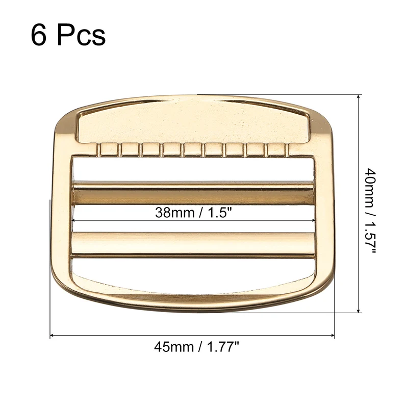 Uxcell Metal Ladder Buckle Slider Tri-Glider Metal Adjustable Buckles, for Backpack Strap