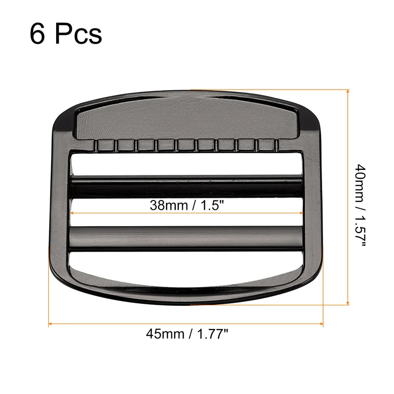 Uxcell Metal Ladder Buckle Slider Tri-Glider Metal Adjustable Buckles, for Backpack Strap