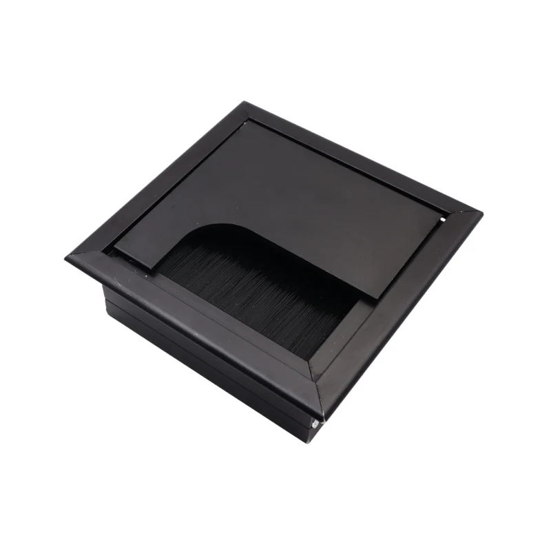 Quadratisch Aluminium Kabeldurchlass 80x80mm, Schwarz "Wave"