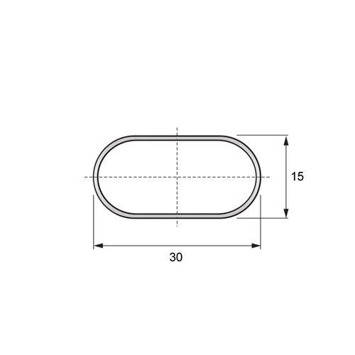 Kleiderstange Oval 15x30mm, 3000mm