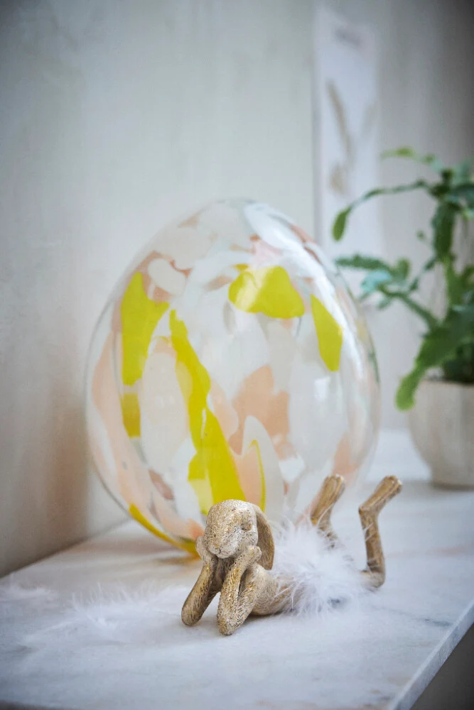 Semilla Osterhasen Figur H8,4 cm. hell gold