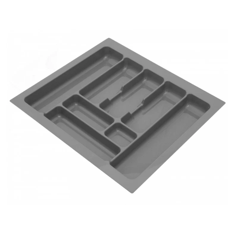 Besteckeinsatz für Schublade, Korpusbreite: 700mm, Tiefe: 490mm - Metallic
