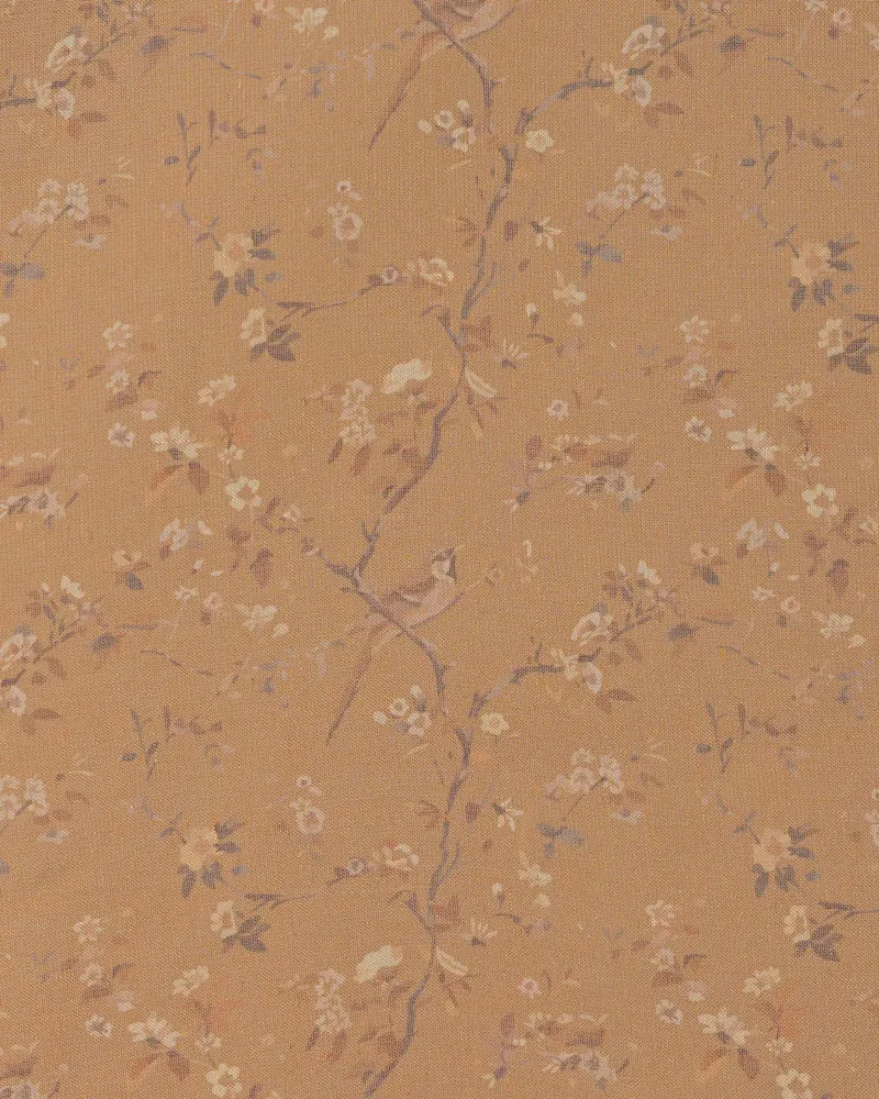 Amber Floral Patterned Sheer Custom Curtain