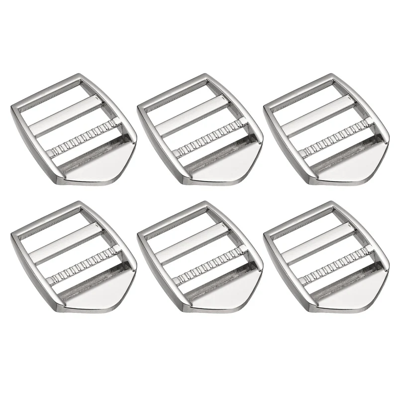 Uxcell Metal Ladder Buckle Slider Tri-Glider Metal Adjustable Buckles for Webbing Backpack Strap