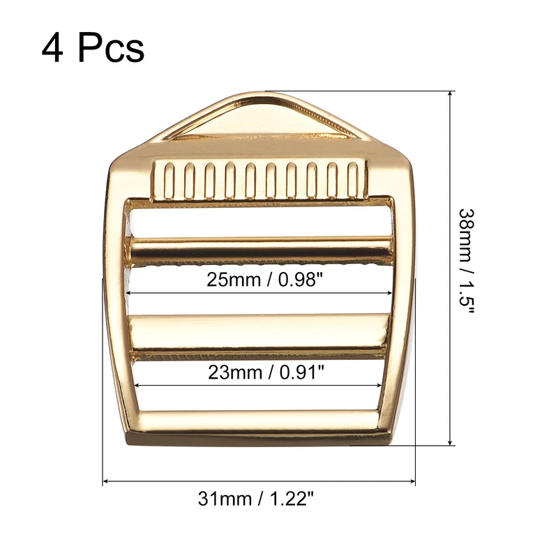 Uxcell Metal Ladder Buckle Slider Tri-Glider Metal Adjustable Buckles, for Webbing Backpack Strap