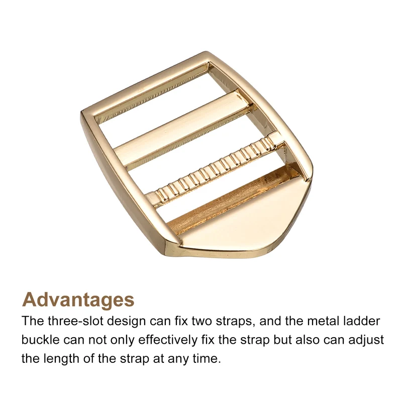 Uxcell Metal Ladder Buckle Slider Tri-Glider Metal Adjustable Buckles, for Webbing Backpack Strap