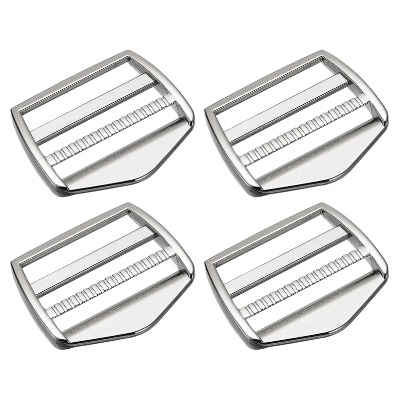 Uxcell Metal Ladder Buckle Slider Tri-Glider Metal Adjustable Buckles, for Webbing Backpack Strap