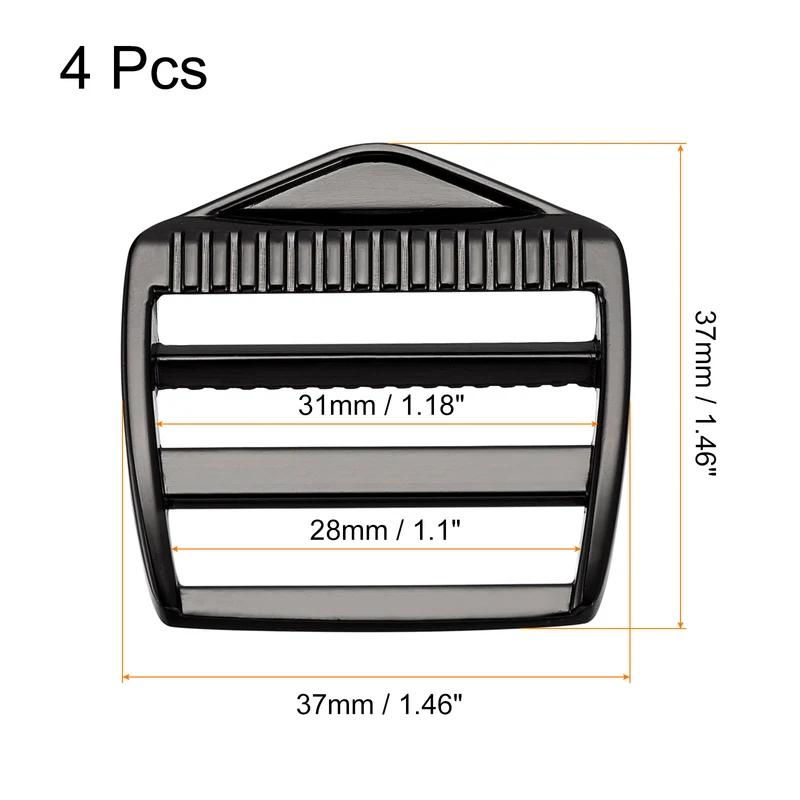 Uxcell Metal Ladder Buckle Slider Tri-Glider Metal Adjustable Buckles, for Webbing Backpack Strap