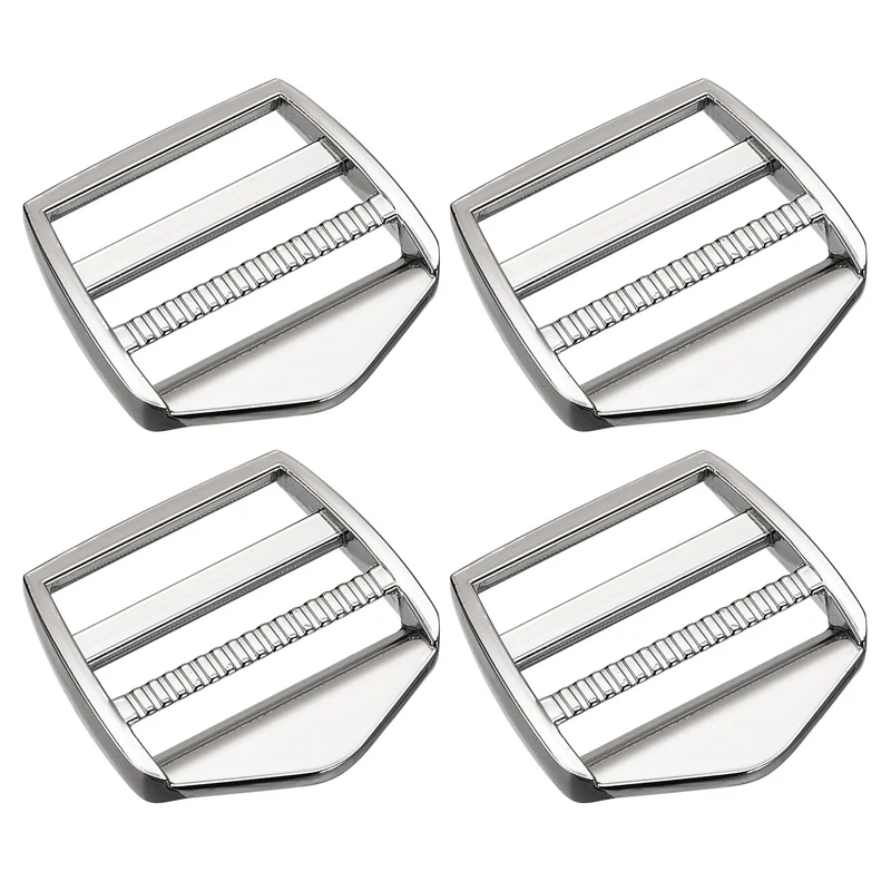 Uxcell Metal Ladder Buckle Slider Tri-Glider Metal Adjustable Buckles, for Webbing Backpack Strap