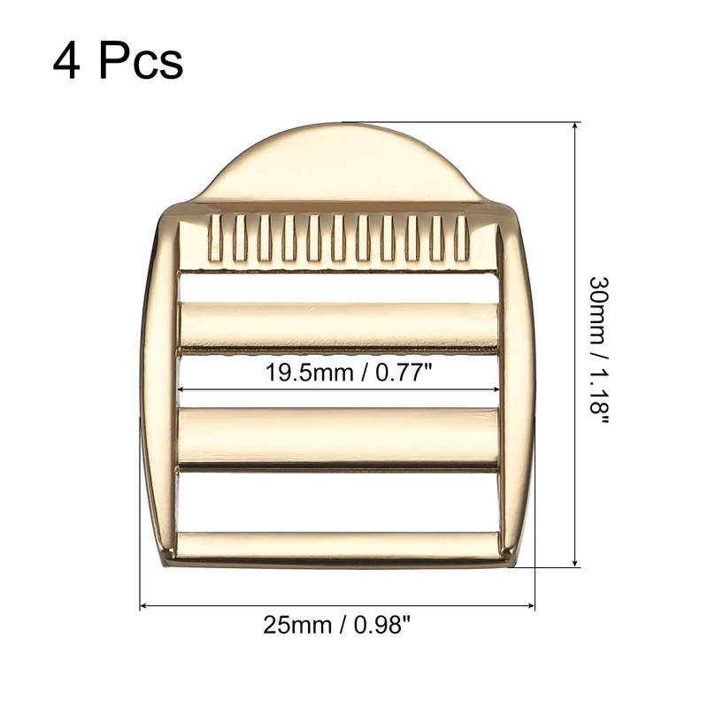 Uxcell Metal Ladder Buckle Slider Tri-Glider Metal Adjustable Buckles, for Webbing Backpack Strap