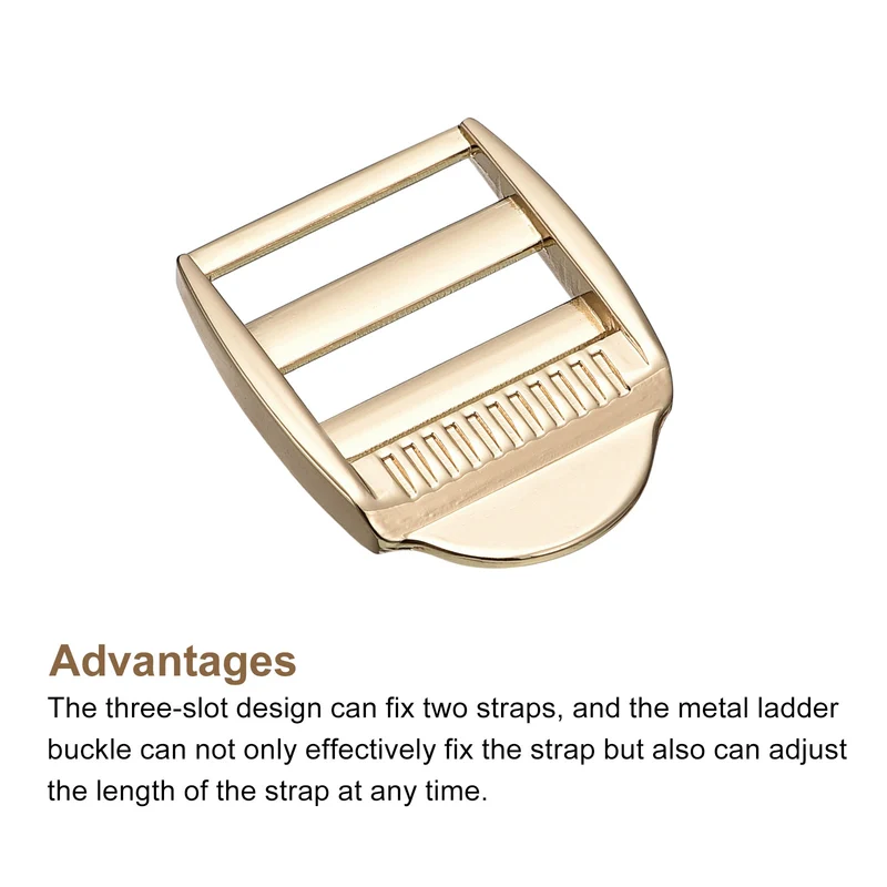 Uxcell Metal Ladder Buckle Slider Tri-Glider Metal Adjustable Buckles, for Webbing Backpack Strap